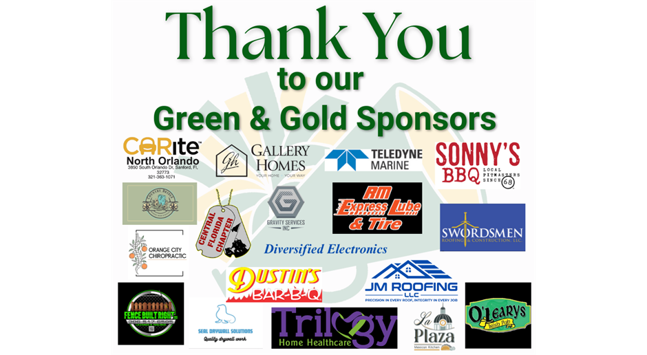 2025 Green and Gold Cheer Sponsors